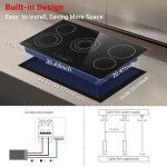 AMZCHEF 36" Electric Cooktop with 5 Burners
