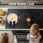 AMZCHEF 36" Electric Cooktop with 5 Burners
