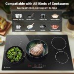 AMZCHEF 36" Electric Cooktop with 5 Burners