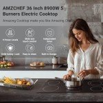 AMZCHEF 36" Electric Cooktop with 5 Burners