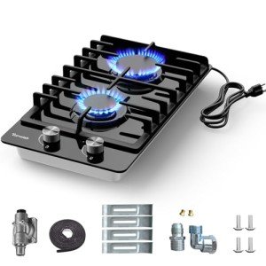 TOPWISH 2 Burner Propane Gas Cooktop, 12 Inch