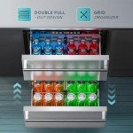 EUHOMY 24" Double Drawer Outdoor Beverage Fridge
