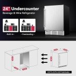 Icyglee 24" Stainless Steel Beverage Refrigerator