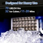 70LBS/24H Commercial Ice Maker for Home & Office