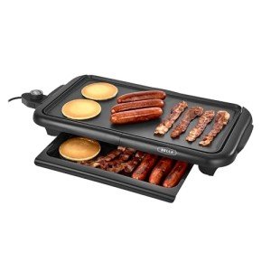 BELLA Electric Griddle with Warming Tray, 10"x18