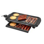BELLA Electric Griddle with Warming Tray, 10"x18