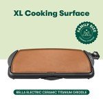 BELLA Electric Ceramic Griddle for 10 Eggs