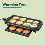 BELLA Electric Griddle with Warming Tray, 10"x18