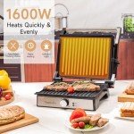 Samoris 1600W Panini Press Grill for Sandwiches