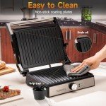 Samoris 1600W Panini Press Grill for Sandwiches