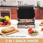 Samoris 1600W Panini Press Grill for Sandwiches