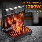 YASHE 1200W Non-Stick Panini Grill Press