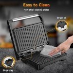 YASHE 1200W Non-Stick Panini Grill Press