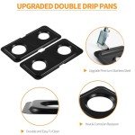 GE Gas Range Drip Pans, Black Stainless Steel