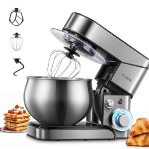 6-Speed Stainless Steel Mixer with Dough Hook