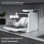 Hermitlux Portable Countertop Dishwasher with 5 Programs