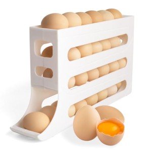 4-Tier Fridge Egg Holder and Organizer (White)