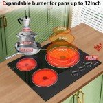 Noxton 24" Electric Cooktop with 3 Burners