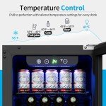15-Inch Under Counter Beverage Refrigerator with Glass Door