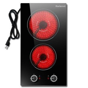 12-Inch 2-Burner Electric Cooktop with Knob Control
