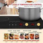 COOKTRON 2-Burner Portable Induction Cooktop with Griddle
