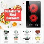 12-Inch 2-Burner Electric Cooktop with Knob Control