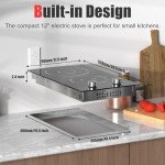 12-Inch 2-Burner Electric Cooktop with Knob Control