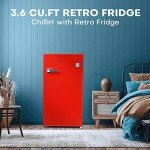 Upstreman 3.6 Cu.ft Retro Mini Fridge - Red