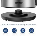 COMFEE' Stainless Steel Electric Kettle, 1.7L