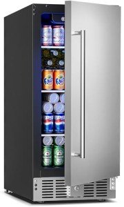 15" Stainless Steel Undercounter Beverage Refrigerator