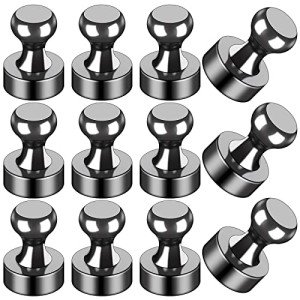 Strong Black Fridge Magnets - 12 Piece Set