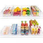 8-Piece Clear Fridge Organizer Bins Set