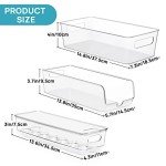 8-Piece Clear Fridge Organizer Bins Set