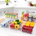 8-Piece Clear Fridge Organizer Bins Set