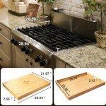 Bamboo Stove Top Cover with Built-In Handles