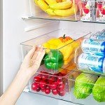 8-Piece Clear Fridge Organizer Bins Set