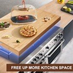 Bamboo Stove Top Cover with Built-In Handles