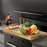Bamboo Stove Top Cover with Built-In Handles