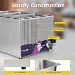 TOPKITCH 3-Pan Countertop Food Warmer Station
