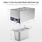 TOPKITCH 3-Pan Countertop Food Warmer Station