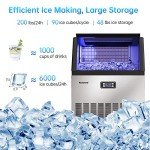 RESTISLAND 200 lbs Commercial Ice Maker Machine