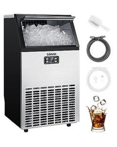 Silonn Commercial Ice Maker - 100 lbs/Day, Stainless Steel