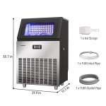 RESTISLAND 200 lbs Commercial Ice Maker Machine