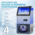 130Lbs/24H Ice Maker Machine for Home & Bar