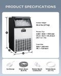 Silonn Commercial Ice Maker - 100 lbs/Day, Stainless Steel