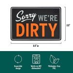 Double-Sided Dishwasher Sign with Self-Adhesive Magnet