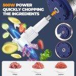 DEVINC Electric Food Processor with 2 Bowls & Blades