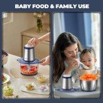 DEVINC Electric Food Processor with 2 Bowls & Blades