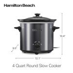 Hamilton Beach 4-Quart Slow Cooker with Glass Lid