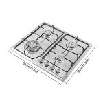 Stainless Steel 4-Burner Built-In Gas Cooktop